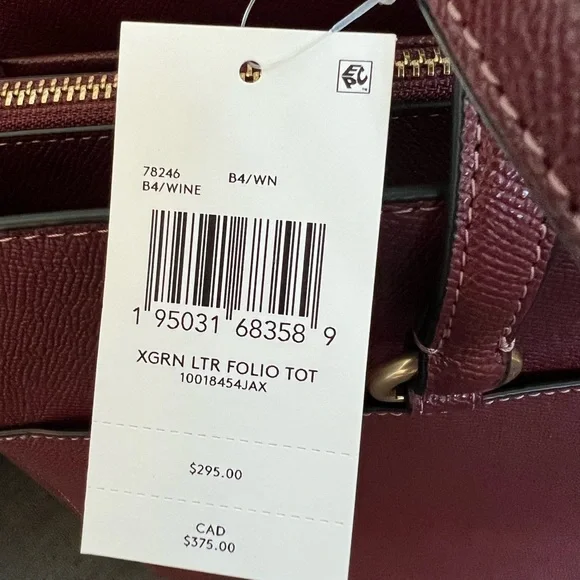 NWT COACH FOLIO TOTE HANDBAG SHOULDER BAG